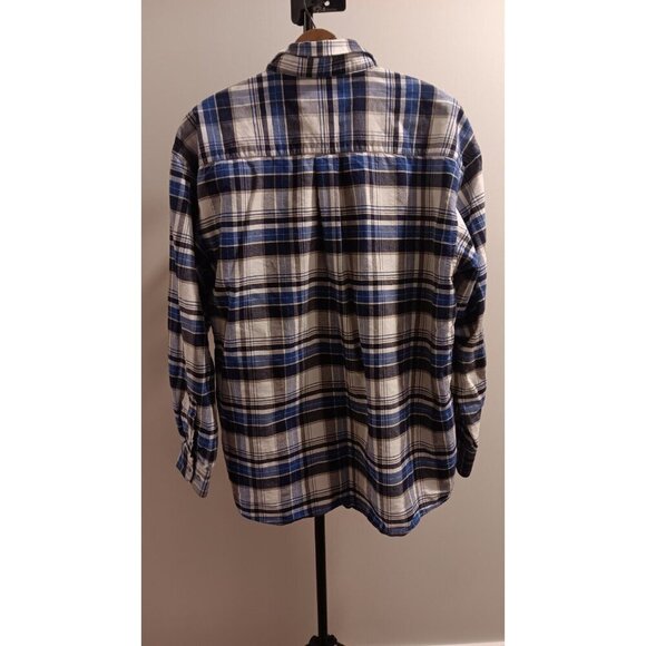 XXL Wrangler Twenty X Plaid T-Shirt Blue White Button Up Casual Dress Shirt NICE - Picture 4 of 11